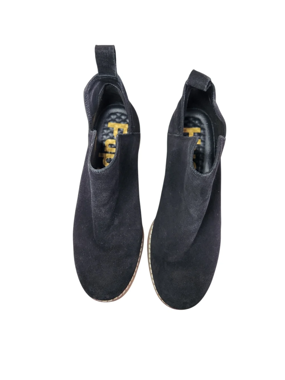 Hush Puppies Women's Black Suede Ankle Booties Slip On Boho Comfort Shoes Sz 8